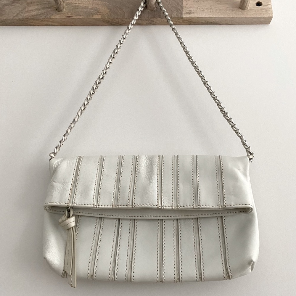 Banana Republic White Leather Shoulder Clutch